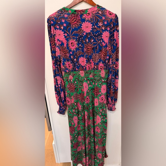 Boden ivy flocked floral dress women’s size10 95% viscose - Picture 5 of 7
